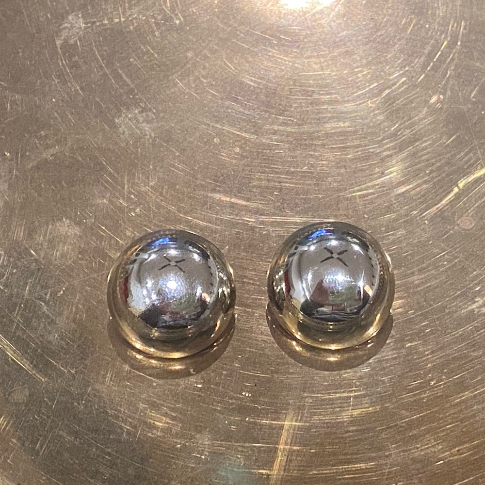 Vintage Silver-Tone Clip On Earrings